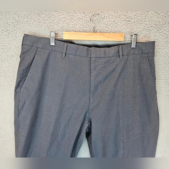 Bonobos Thursday Slim Mens Pants sz 40x32 Small Plaid Grays & Blues Pockets - Picture 2 of 10